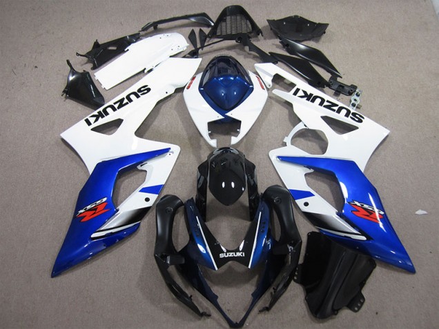 Blanco Azul Inyección Kits Carenado Suzuki GSXR 1000 K5 05-06