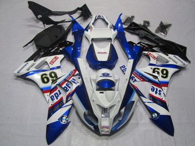 Blanco Azul Sterilgarda 69 Carenado BMW S1000RR 09-14