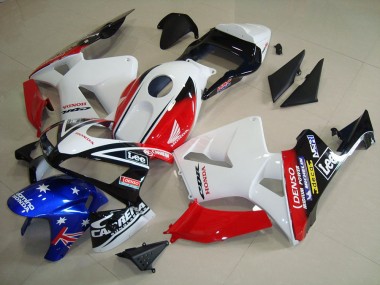 Blanco Negro Rojo Lee Carenado Honda CBR 600 RR 03-04