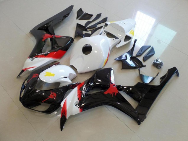 Blanco Negro con No Pegatinas Carenado Honda CBR 1000 RR 06-07