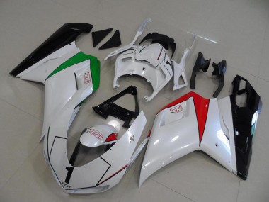 Blanco Perla con Italy Flag Carenado Ducati 848 1098 1198 07-14