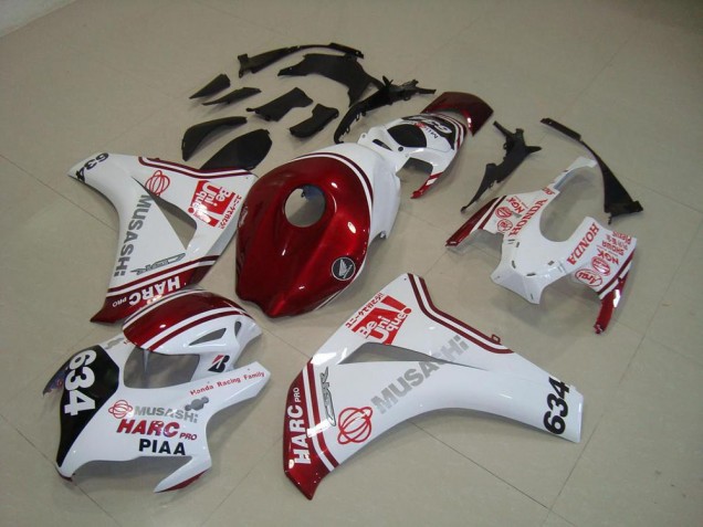 Blanco Rojo HARC Pro PIAA 634 Kits Completo Carenado Honda CBR 1000 RR 08-11