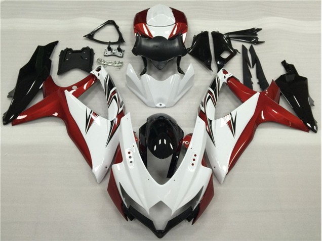 Blanco Rojo Negro Carenado Suzuki GSXR 600 / 750 K8 08-10