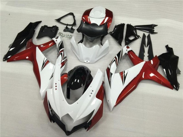 Blanco Rojo Negro Carenado Suzuki GSXR 600 / 750 K8 08-10