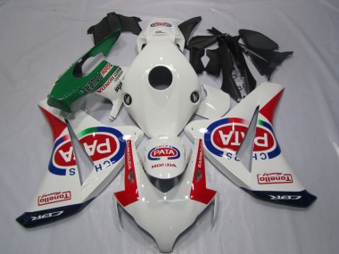 Blanco Rojo PATA Kit Carenado Inyección Honda CBR 1000 RR 08-11