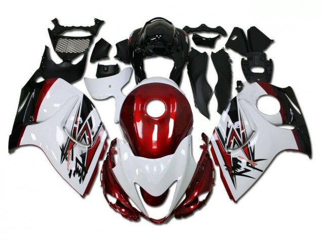 Blanco Rojo Plástico Suzuki GSXR 1300 Hayabusa 08-19