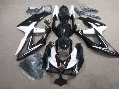 Negro Blanco ABS Plástica Suzuki GSXR 600 K8 08-10