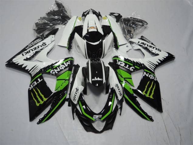 Negro Blanco Verde Monster Pizzoli Carenado Suzuki GSXR 1000 K9 09-16