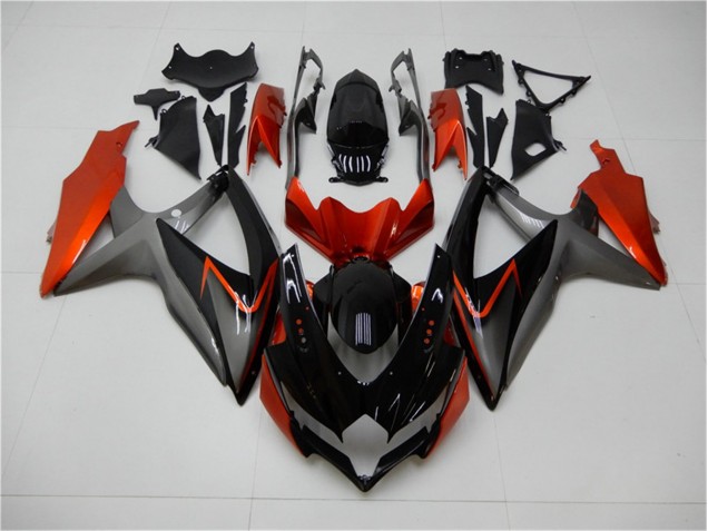 Negro Naranja Gris Carenado Suzuki GSXR 600 / 750 K8 08-10