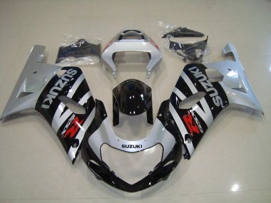 Negro Plata Carenado Suzuki GSXR 750 K1 K2 K3 01-03