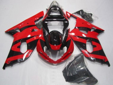 Negro Rojo ABS Plástico Suzuki GSXR 750 K1 K2 K3 01-03