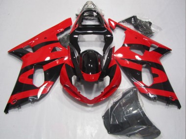 Negro Rojo Carenado Suzuki GSXR 600 K1 K2 K3 01-03