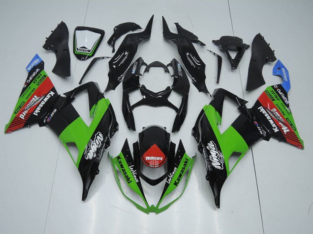 Negro Verde Rojacard Carenado Kawasaki ZX6R 13-18