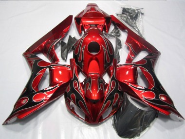 Rojo Negro Llama ABS Plástico Honda CBR 1000 RR 06-07