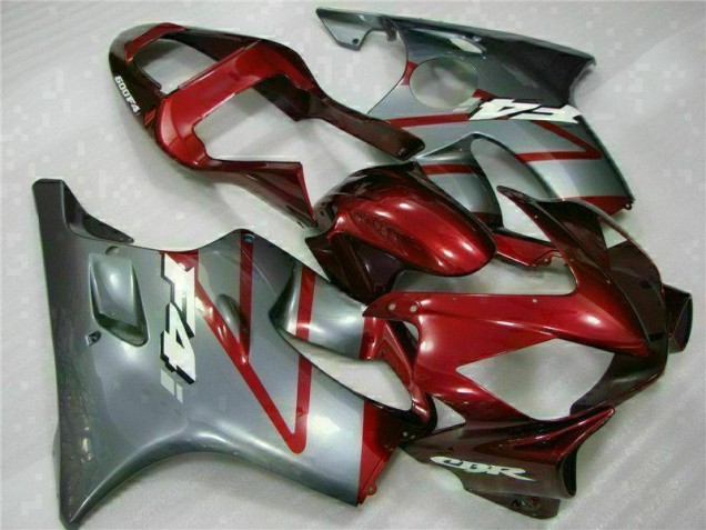 Rojo Plata Kits Completo Carenado ABS Honda CBR 600 F4i 01-03