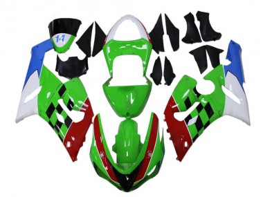 Verde Rojo Blanco Azul Carenado Kawasaki ZX6R 05-06